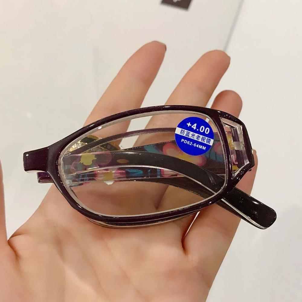 Flower Printed Elderly Reading Eyewear PC Anti Blu-ray Eyewear Folding Presbyopic Glasses  Men