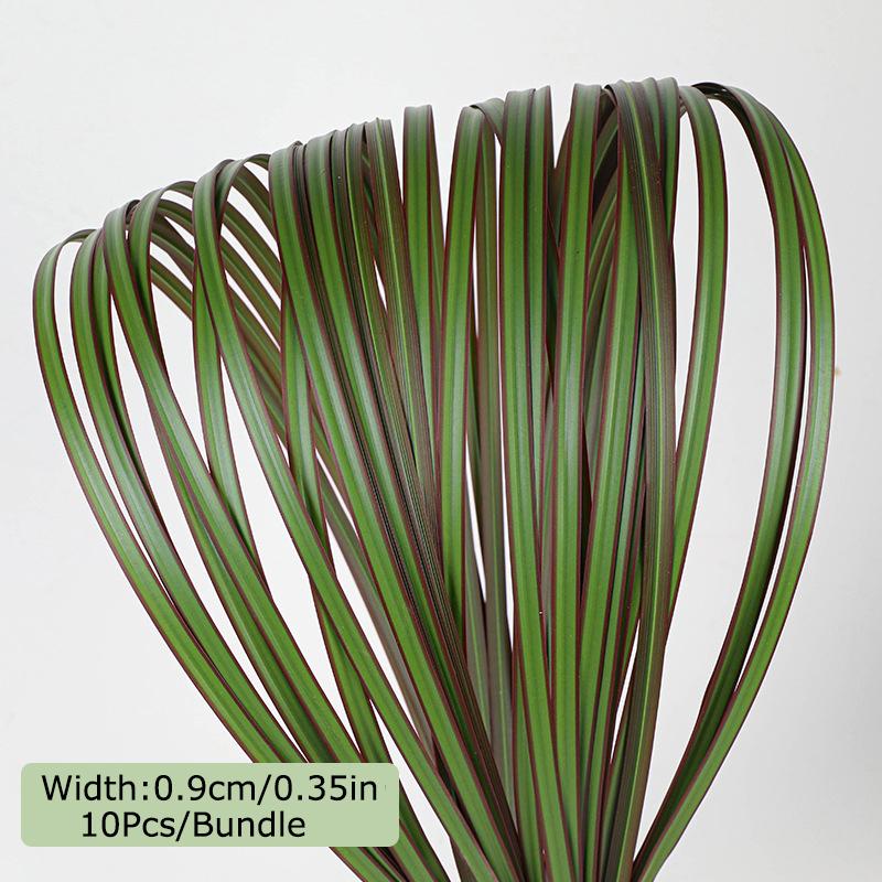 

10 шт./пучок Пластиковая комната Плоские листья Природное украшение Композиция из живых цветов Имитация цветка Зеленый сгибающийся 0.9CM