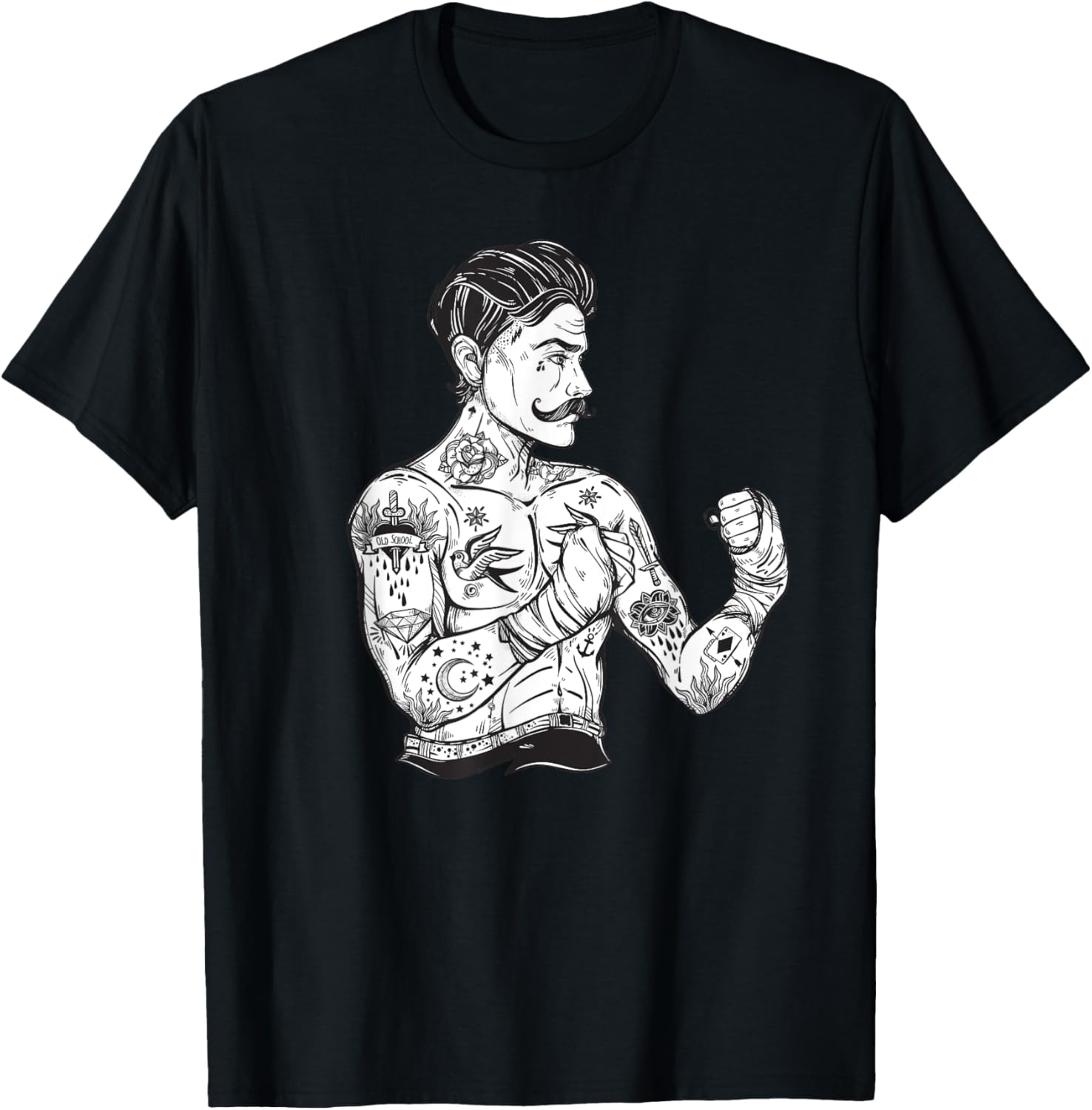 

Sports Top T Shirts Vintage Boxing Champion Tattoo TShirt - Camisetas Boho Ink Fighter Tee T-Shirt 5XL різнокольоровий