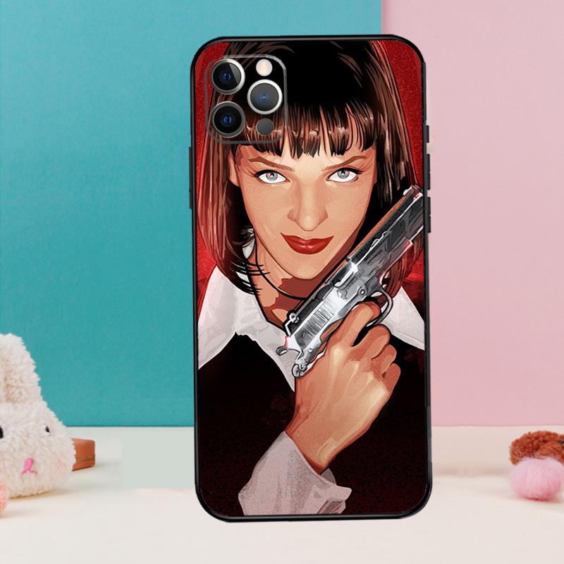 Mia Pulp Fiction Phone Case For iPhone 17 Air 16 14 13 12 11 15 Pro Max 12 13 mini 15 16 Plus 16e Cover Coque