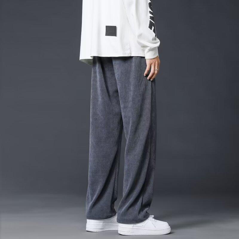 Pánské trendy manšestrové široké tepláky: Jarní/Podzimní Ležérní High-Street Styl