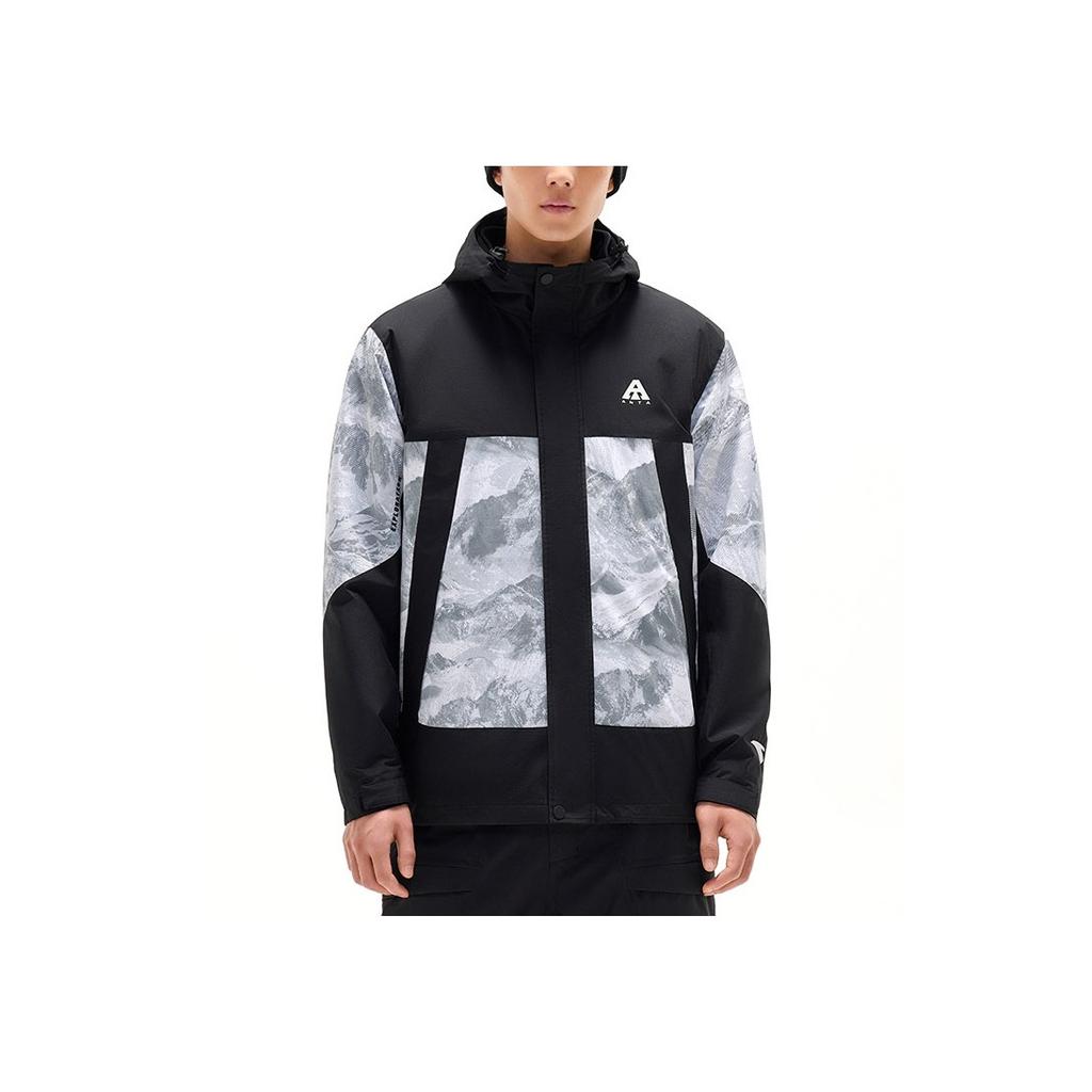 Anta Three-In-One Fleece Hooded Jacket Men Jacket Basic-Black Pure-White 952347610-3