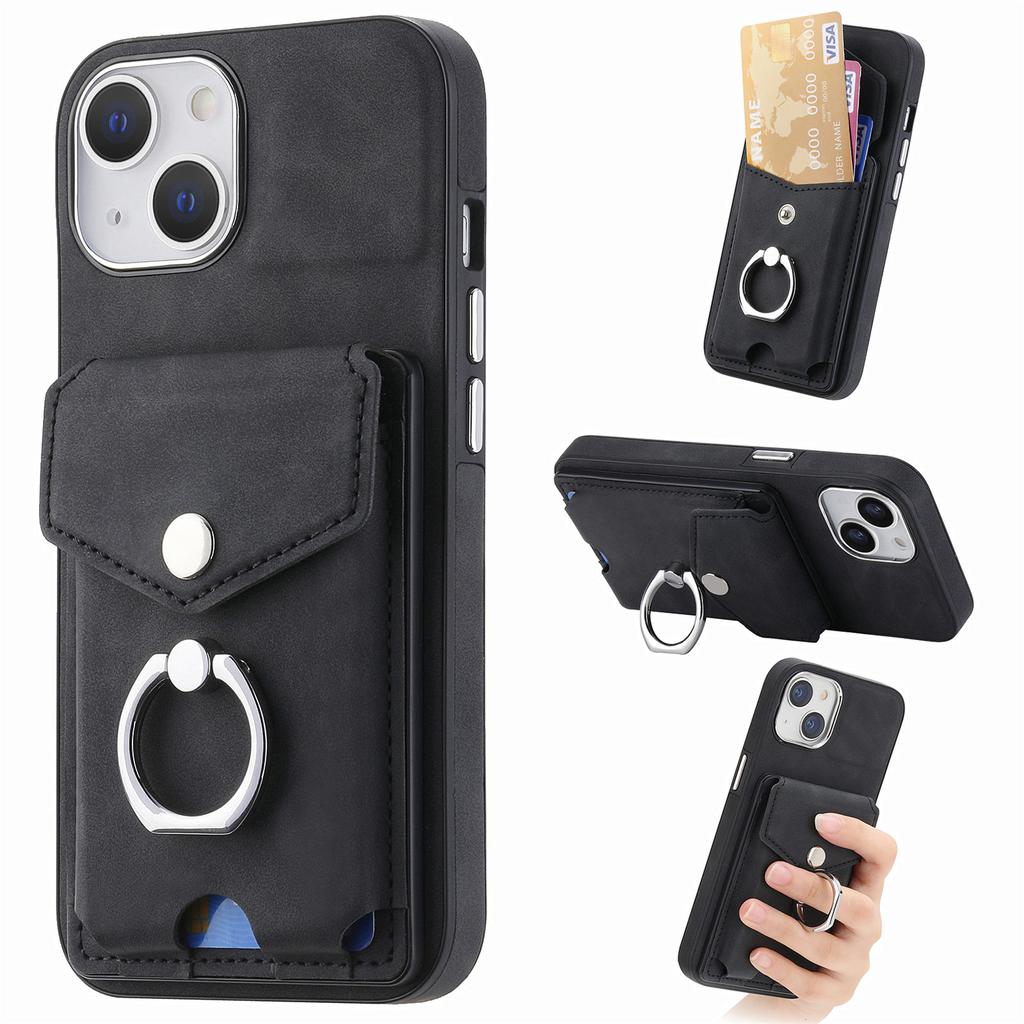 Magnetic Ring Holder Wallet Leather Case for IPhone 14 Pro Max 15 13 12 11 X XS XR 7 8 Plus SE2026 Vertical Cards Solt Cover