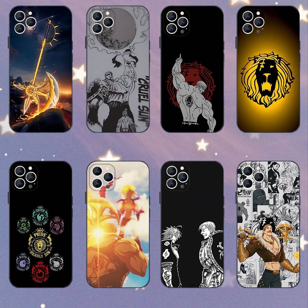 E-Escanor Seven Deadly Sins Phone Case For iPhone 17,16,15,14,13,12,11,Pro,Max,Plus,E,Air,Mini Protective Black Cover