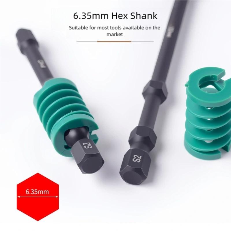 3 Piece Auto Ejecting Screwdriver Bits Nonslip Serrated Head Durability Steel Magnetic Grip for Hand Tool 65/90/110mm