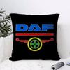 DDAF LKW Logo Kissenbezug Öko Leinen Kissenhülle Beidseitiger Druck Atmungsaktiv Langlebig Reißverschluss Heimdekoration Geschenk