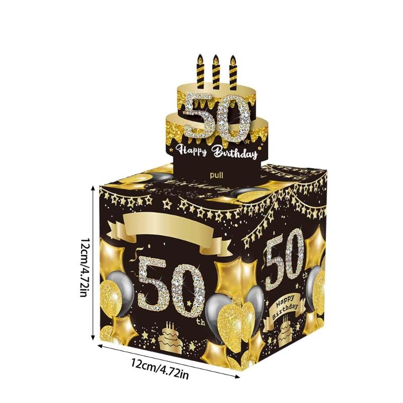 Money Gift Box with DIY Sticker and Engaging Pull Out Card Fun Birthday Surprise Cash Gift Presentation Accessories