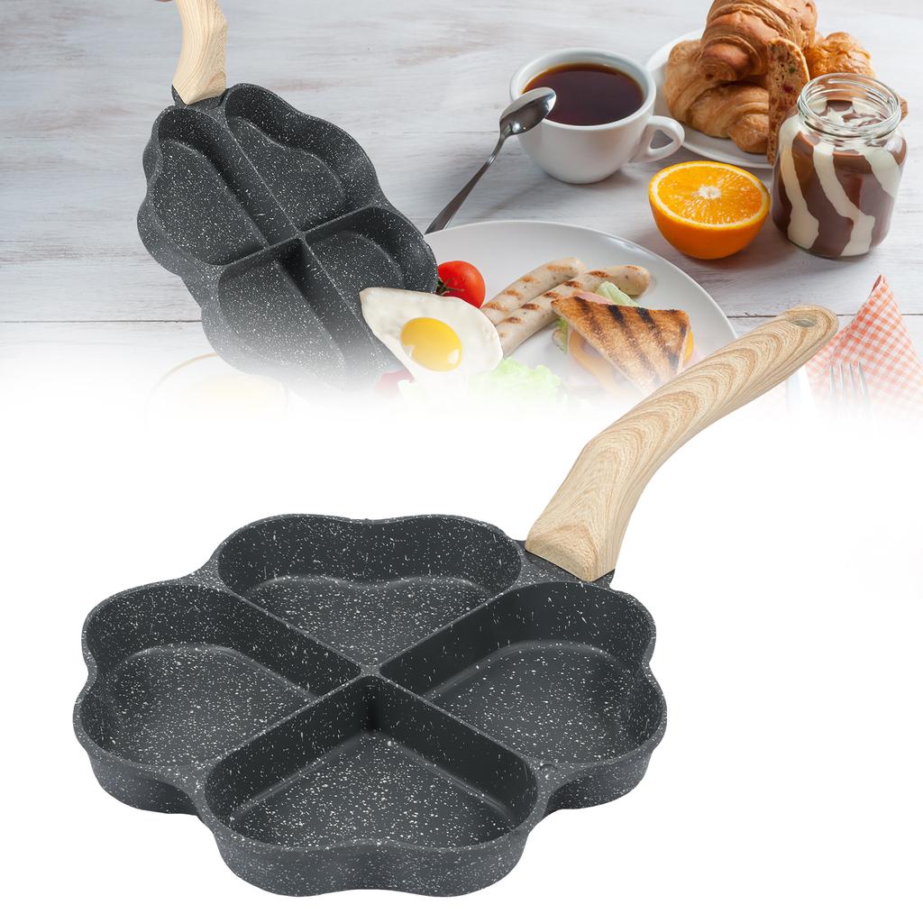 Non Stick Omelette Pan 4-Cup Heart Egg Frying Pan Aluminum Pancake Egg Cooker Saucepan Burgers Omelet Cooking Pan