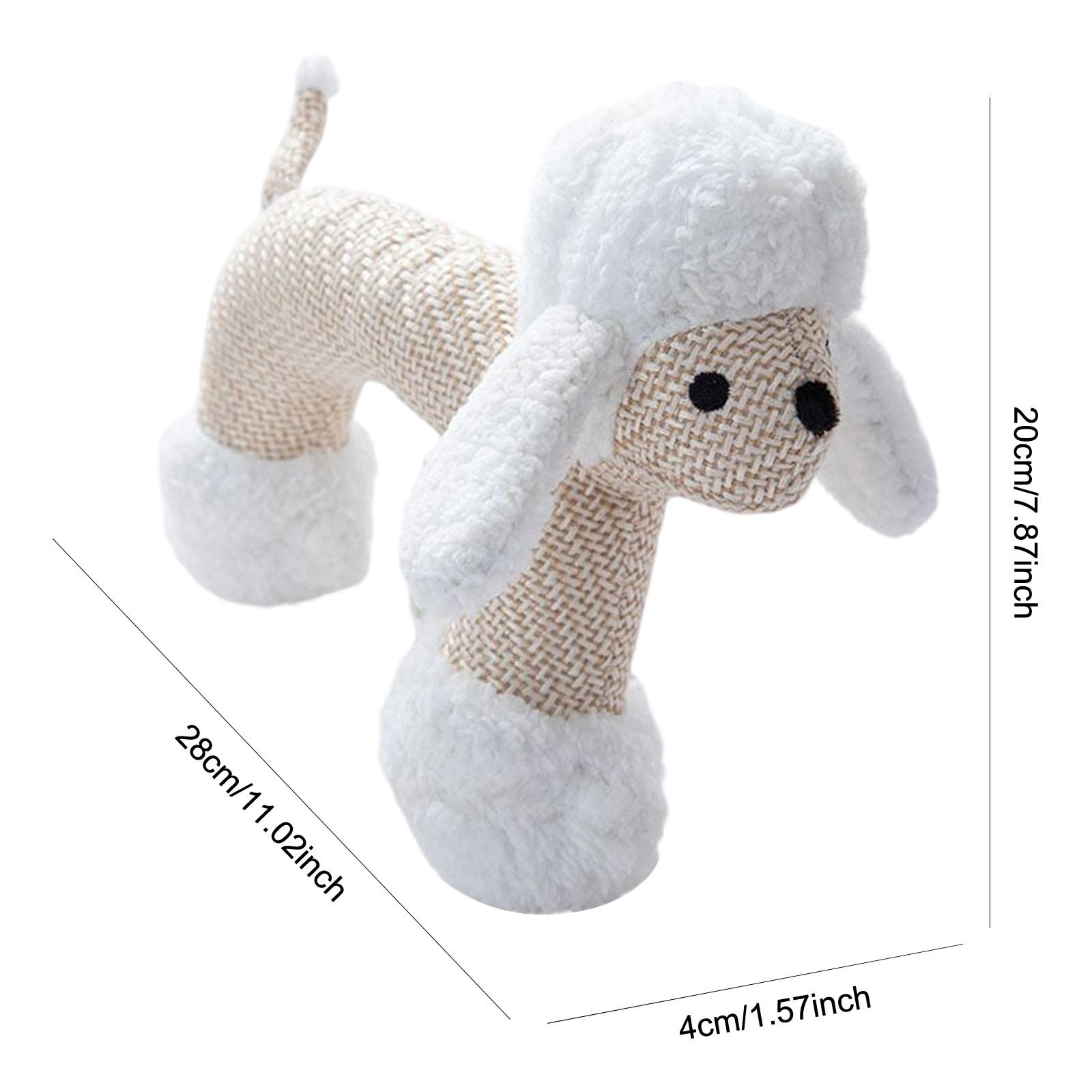 

Squeaky Dog Grinding Teeth Toys Wear Resist Interactive Squeak Puppy Chew Toy Cute Animal Shape Plush Linen Toy Pets Supplies белый
