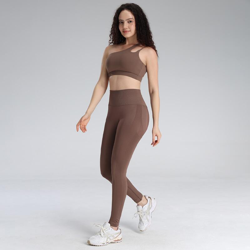 European and American cross-border seamless woven leggings high waist hip yoga pants 3D peach hip sports fitness trousers