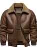 2025 Men's Casual Winter Fur-Lined Plus Velvet Leather Jacket with Invoice Option