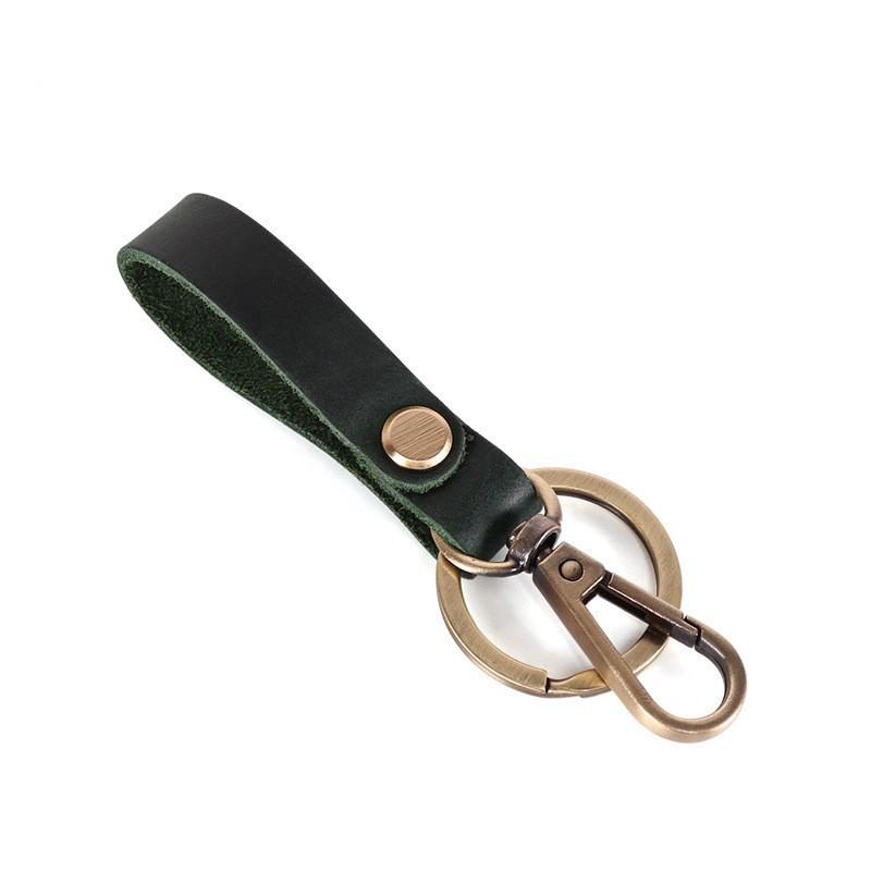 

Men s Retro Genuine Leather Keychain - Handmade Cowhide Car Pendant Gift