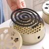 Mosquito Coil Holder Portable Tray Plum Blossom Heart Hollow Out Insect Repellent Anti Fire Sandalwood Incense Burner Box