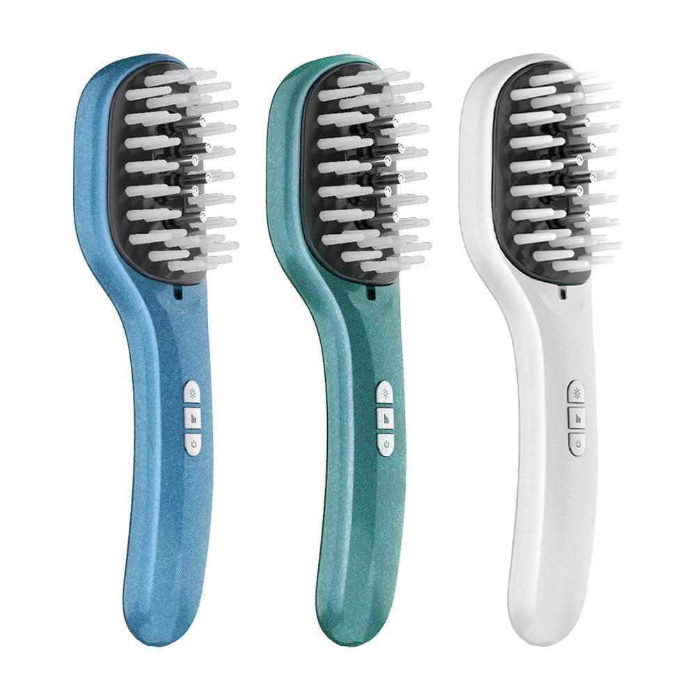 Tragbares Kopfhautmassagegerät: Negativ-Ionen Rot-/Blau-Licht Haarwachstumskamm
