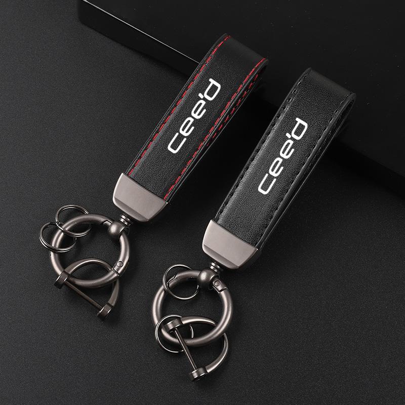 Portachiavi Deluxe in Pelle con Ciondolo Portachiavi con Emblema Auto Per KIA CEED gbnkr30