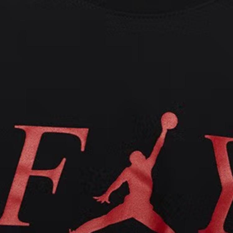 Jordan Contrast Letter Logo Print Round Neck Pullover Sports Breathable Short Sleeve T-Shirt Men Tops Black AT8933-010