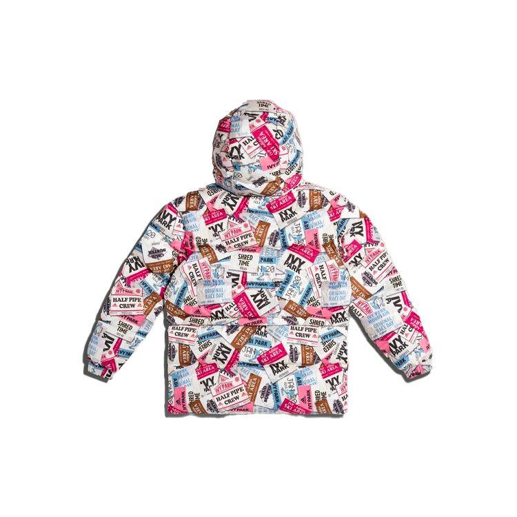 Adidas Originals Trefoil X Ivy Park Co-Branded Allover Logo Print Hooded Down Jacket Unisex Outerwear Multicolor H18992
