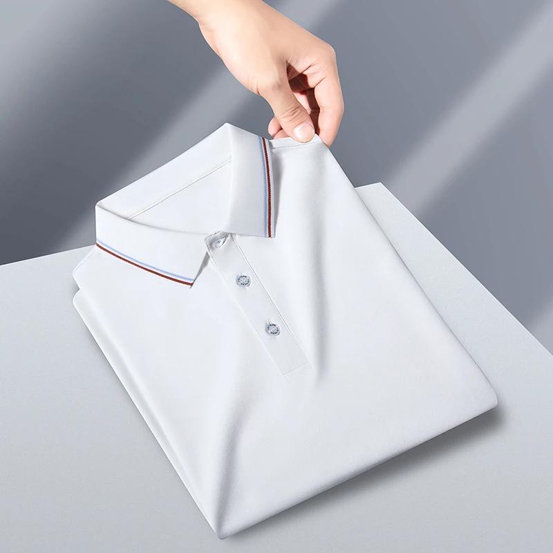 New Men's Business Casual Short Sleeved Shirt Solid Color Polo Shirt Fashionable Breathable Comfortable Versatile Top
