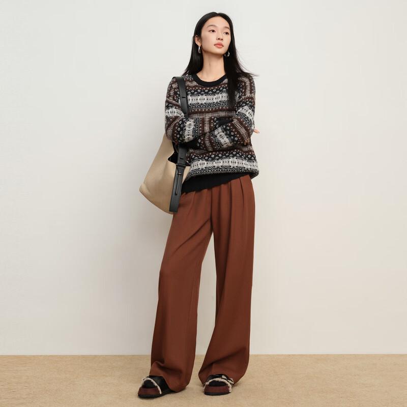 Elva' Island Women's Striped Long Sleeve Knit Sweater