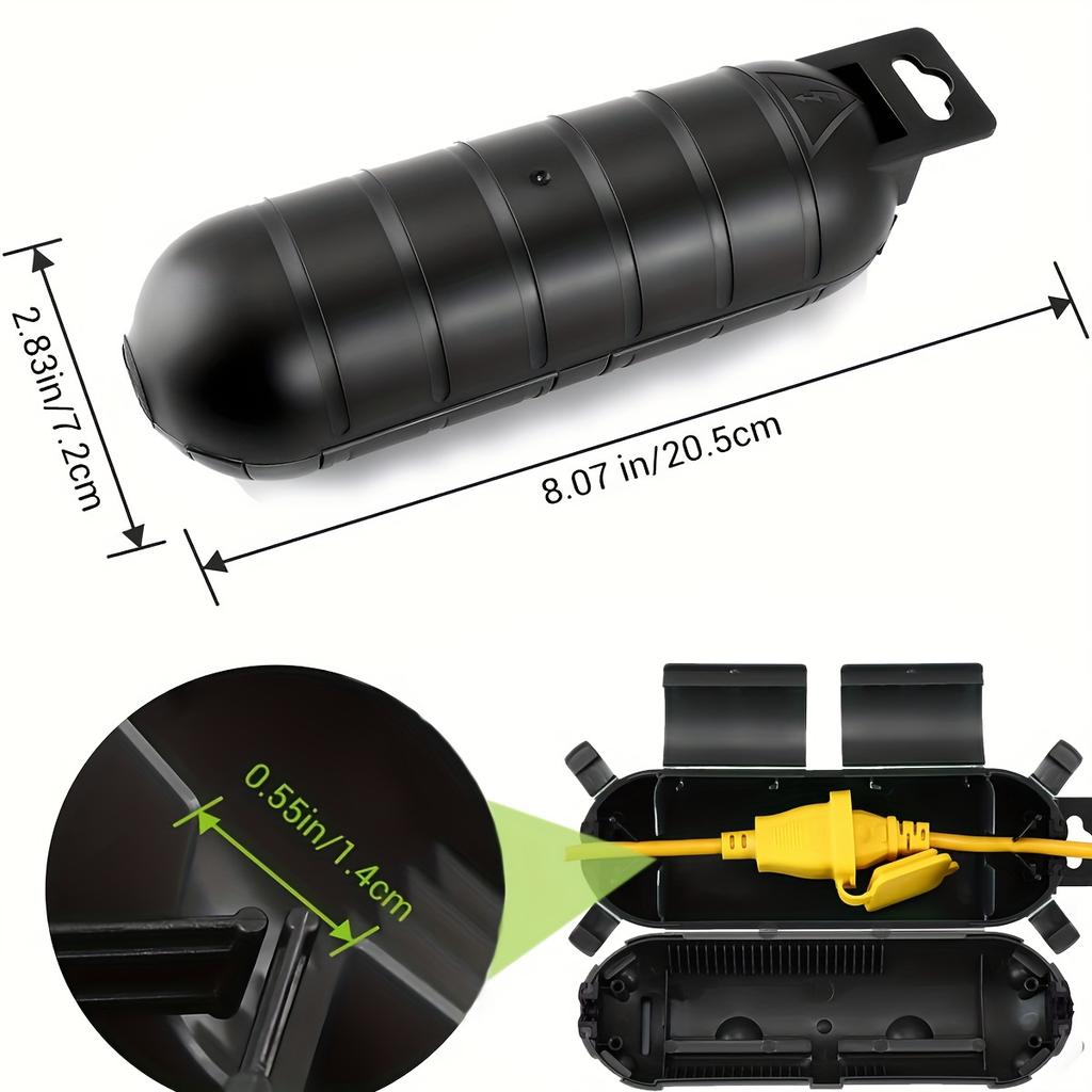Extension Cord Plug Connection Protective Safety Cover, Water-Resistant Indoor Outdoor,String Holiday Christmas Lights Tools Fan