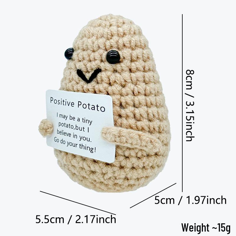 Handmade Knitted Positive Energy Plush Doll - Potato, Watermelon, Mushroom Ornament