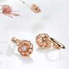 New  Rose Gold Women Dangle Earrings Fashion White Natural Zircon Flower Dangle Earrings Luxury Vintage Jewelry