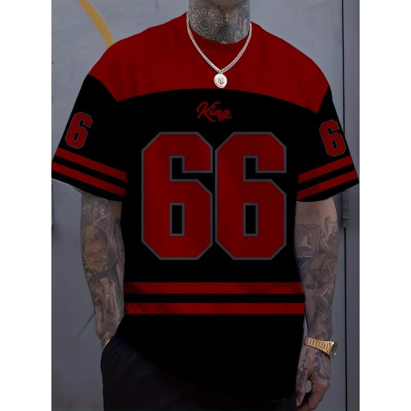 

Мужская летняя кофта с коротким рукавом Нет. 66 Полосатая мужская повседневная уличная футболка из полиэстера с круглым вырезом XXXL