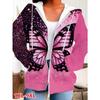 Women's 3D Print Fashion Casual Zip‑Up Hoodie