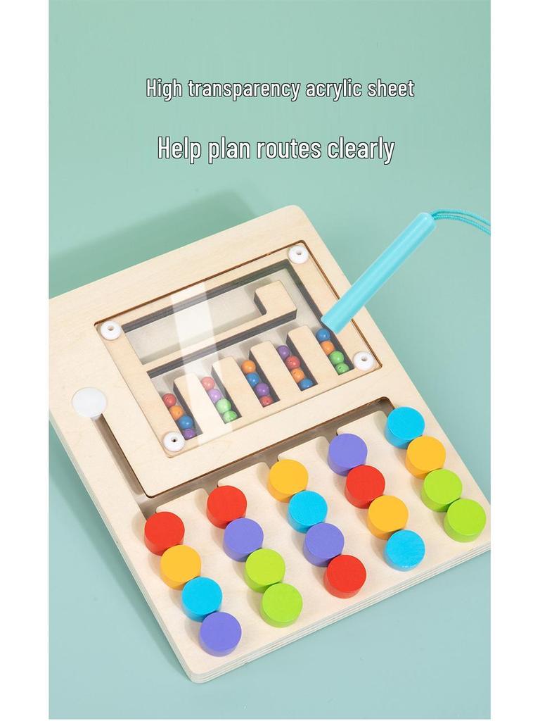 Wooden Rolling Ball Maze Game: Toddler Puzzle for Hand-Eye Coordination and Early Education