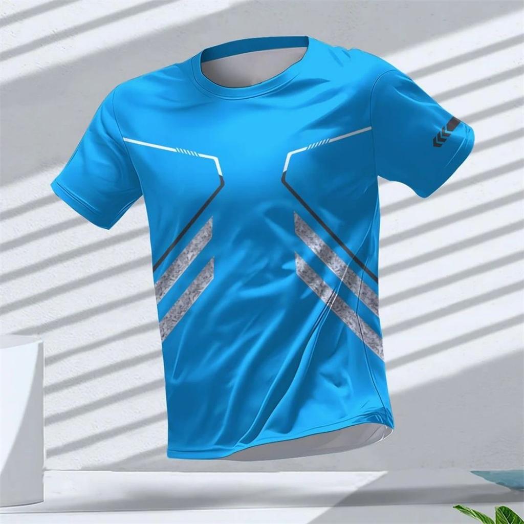 2025 New Hot Outdoor Running Sports Breathable Fast Drying Fitness T-shirt Casual Clothing 3D Printed Round Neck Adults