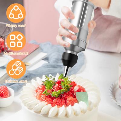 Pistola Decoradora de Bolo e Creme de Aço Inoxidável Máquina de Fazer Biscoitos Bicos de Confeitar Molde Seringa Extrusora para Confeitaria Ferramentas de Cozinha para Assar