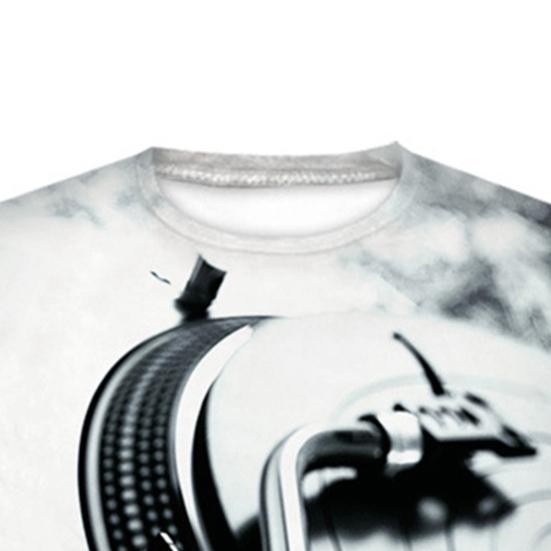 Men 3D Technics Turntable DJ Music Audio Print Short Sleeve Round Neck T-Shirt