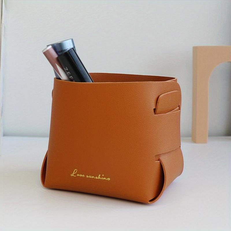 Creative PU Leather Storage Box Nordic Desktop Decorate Jewelry Keys Display Tray Makeup Organizer Container Books Plants Holder