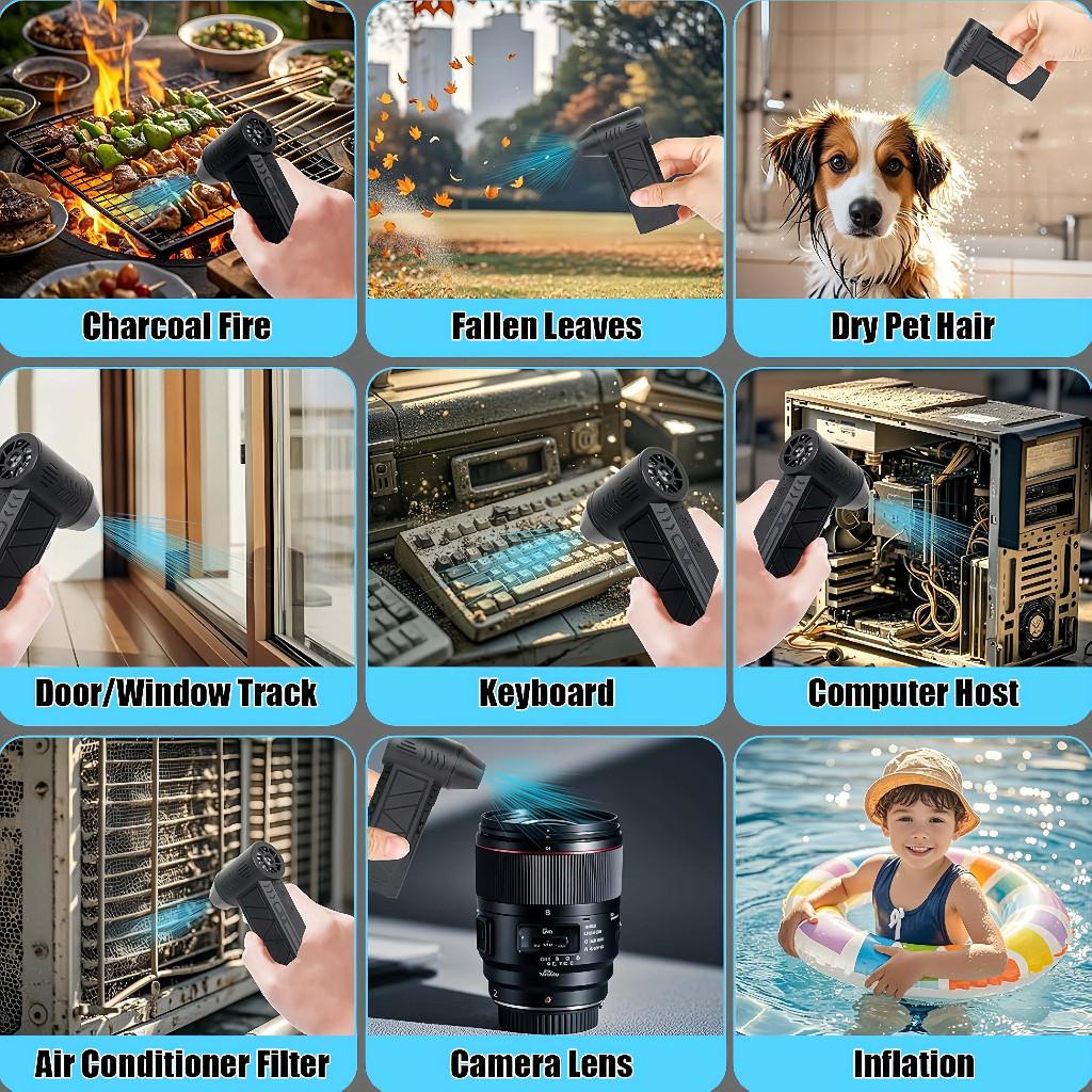 130000 RPM Mini Turbo Jet Blower 200W Cordless Electric Air Duster Travel Portable Dust Cleaner