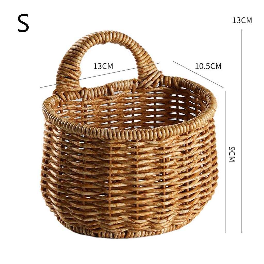 Handwoven Storage Basket with Handle Sundries Organize Accessory Household for Home Bathroom Shampoo Face Cleanser