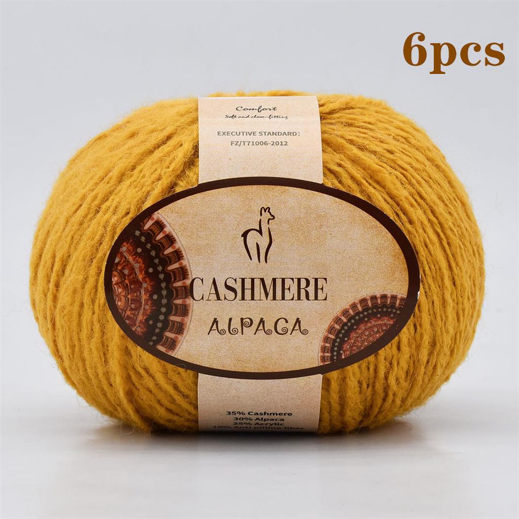 6pcs Luxurious Alpaca Cashmere Yarn Ultra Soft & Warm Handmade DIY Crocheting Yarn Suitable for Beginners Scarves300g/10.58oz