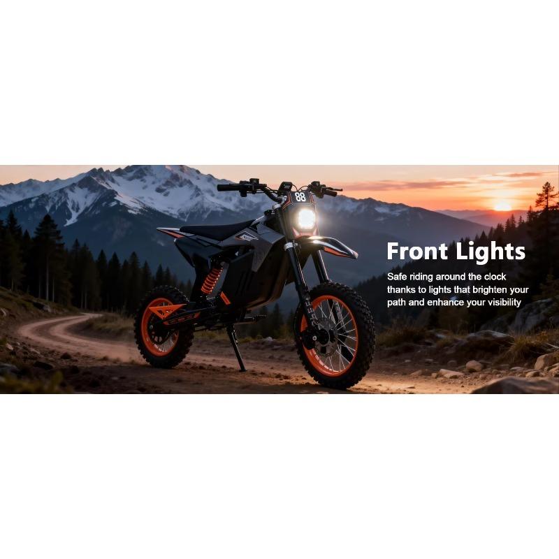 FREEBOY Y88 Electric Bike, 3000W Motor, 48V 30Ah Battery, 55KM/H, 14"/12" Fat Tires, Hydraulic Brakes