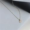 925 Sterling Silver French Simple Pav éCrystal Brand Pendant Clavicle Chain Necklace Women Classic Plating 14k Gold Jewelry Gift
