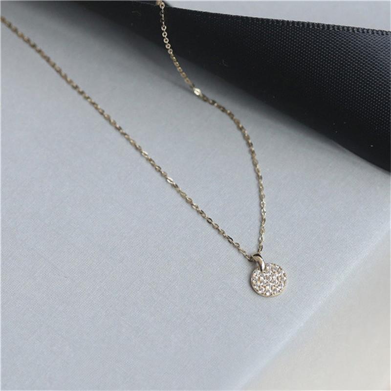 925 Sterling Silver French Simple Pav éCrystal Brand Pendant Clavicle Chain Necklace Women Classic Plating 14k Gold Jewelry Gift