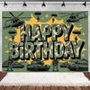 Militär Armee Thema Jungen Geburtstagsparty Dekorationen Camouflage Soldat Flugzeug Panzer Hintergrund Cartoon Luftballon Banner Kinderspielzeug Geschenk