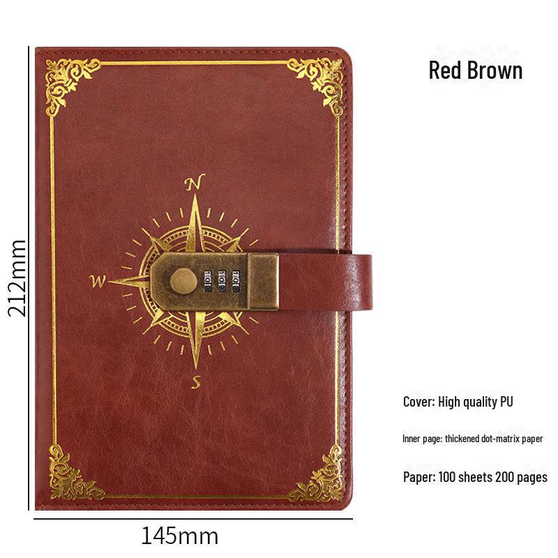 Zestaw notesu A5 w stylu retro z hasłem w pudełku prezentowym: Dziennik spotkań biznesowych z możliwością personalizacji logo.