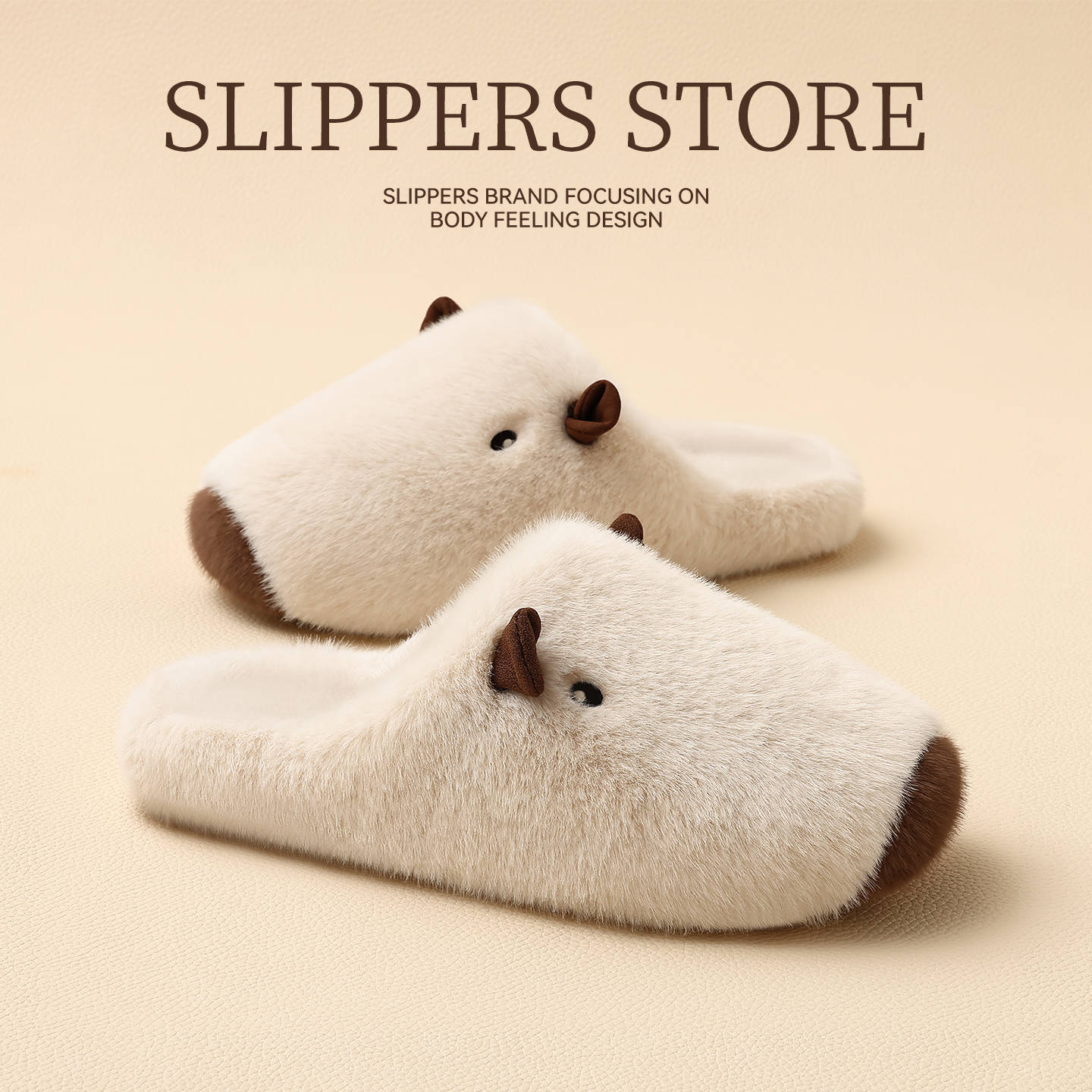 

Capybara plush cotton slippers women s autumn and winter new indoor warm home fur cotton slippers men 44-45 [positive size]