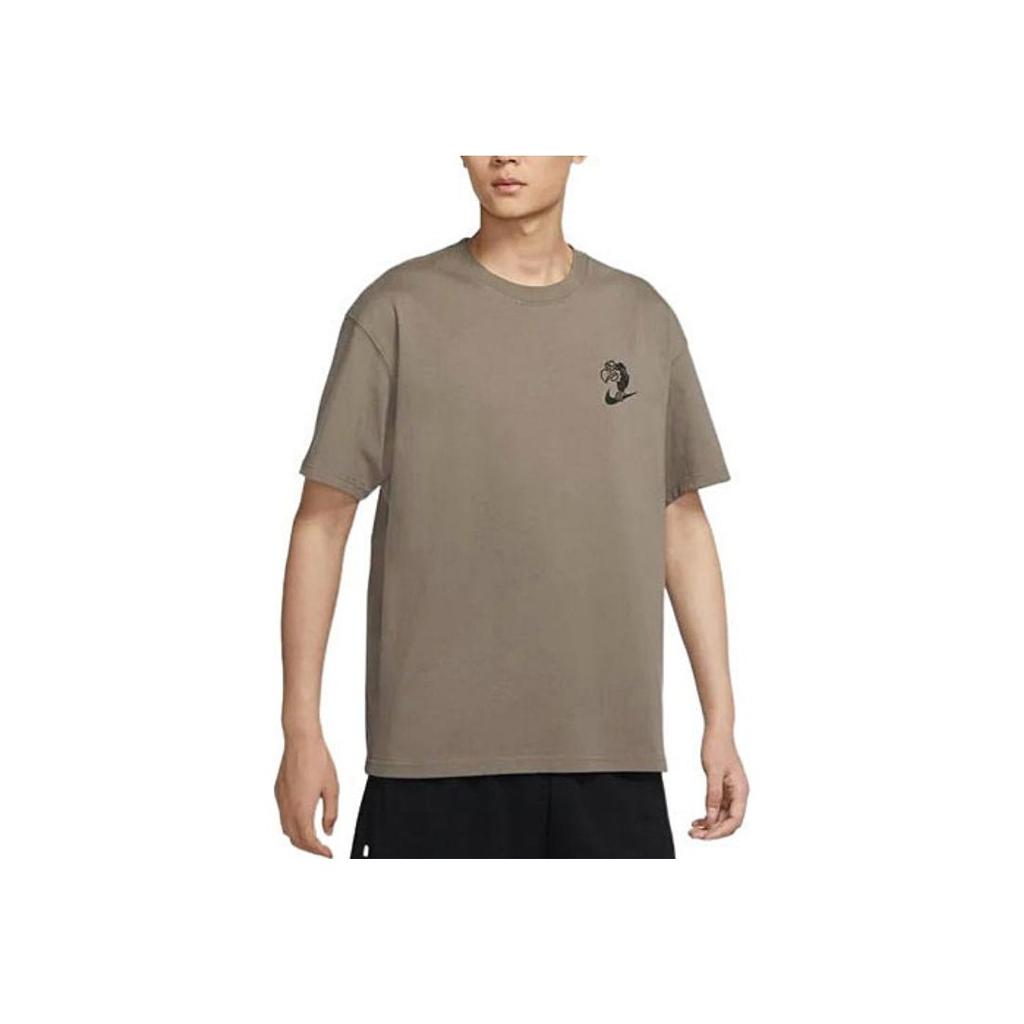 Nike Cartoon Print Crew Neck Short Sleeve T-Shirt Men Tops Olive-Grey DR8915-040