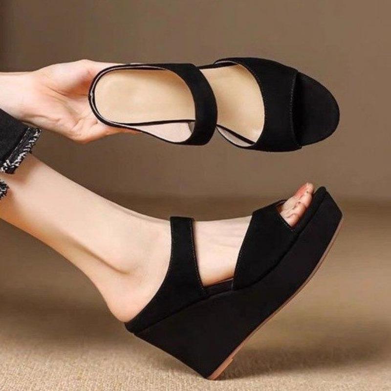 

Мода Лето Новая Мода Досуг Супер Высокие Каблуки Танкетка Массивная Подошва Платформа Вырез Пип-То Женские Гладиаторские Шлепанцы Летние Пляжные Ш 35 чёрный