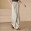 2026 Spring Slimming Women's Cotton Linen Wide-Leg Trousers - Casual Resort Style