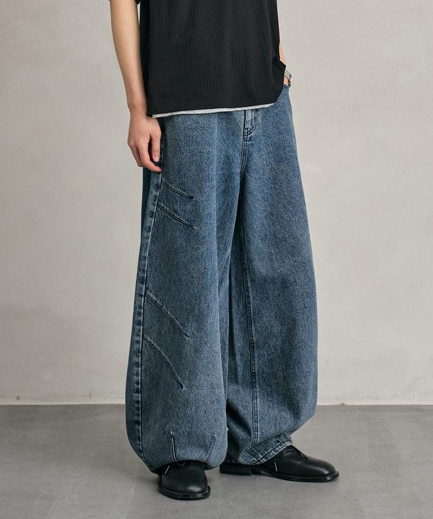 DECET Balloon Wide Jeans Dcpt055Stngrblue