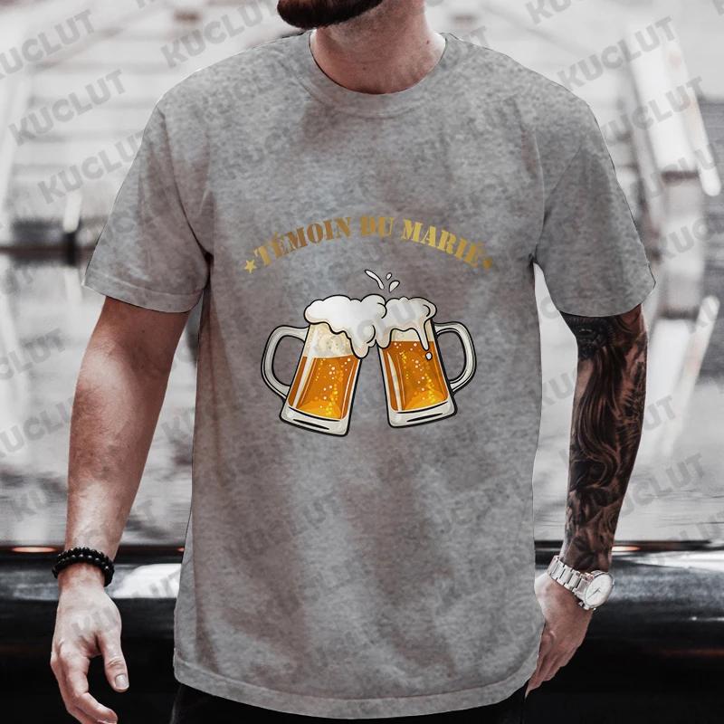Französische Herren Groom Squad Evg Team Trauzeuge T-Shirt Mode Bier Grafik Y2k Tops Single Abschied Hochzeit Junggesellenabschied Hirschparty T-Shirts
