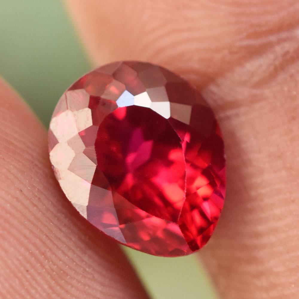 Natural Red Ruby Loose Gemstone 11x9mm Pear Shape for Jewelry Making and Gem Collections
