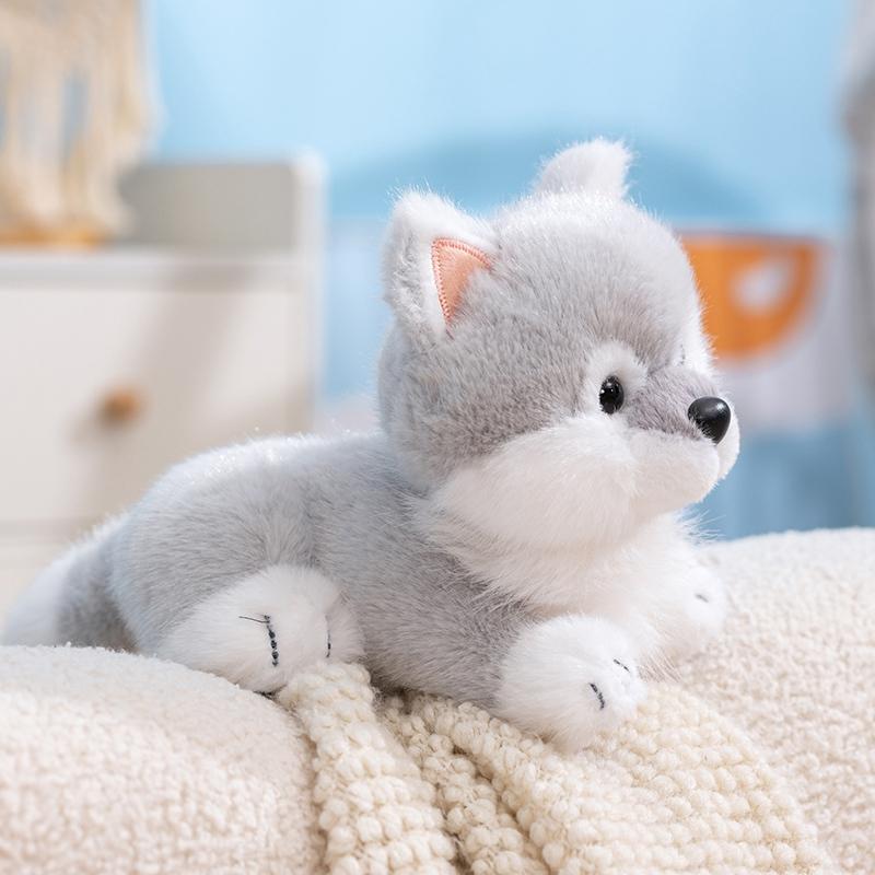 20/30cm Fluffy and Cute Simulation Lying-Down Small Animal Plush Toy Red Panda Fox Border Collie Dog Plushies Soft Toys