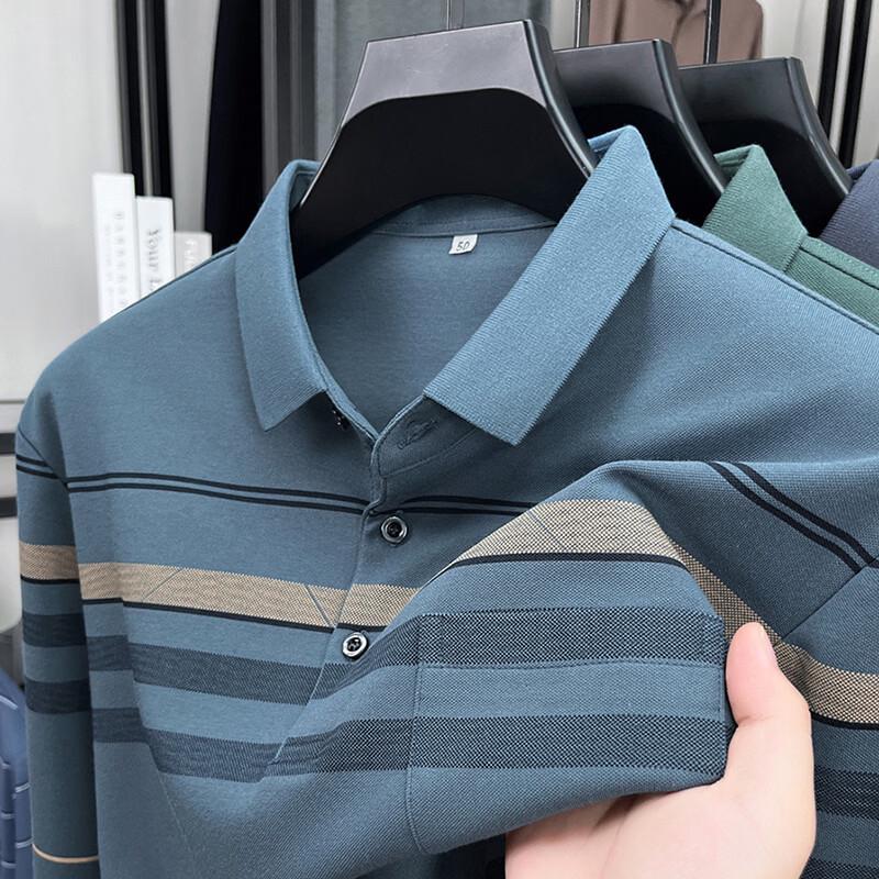 Firstview Men's Urban Casual Print Long-Sleeve Polo Shirt